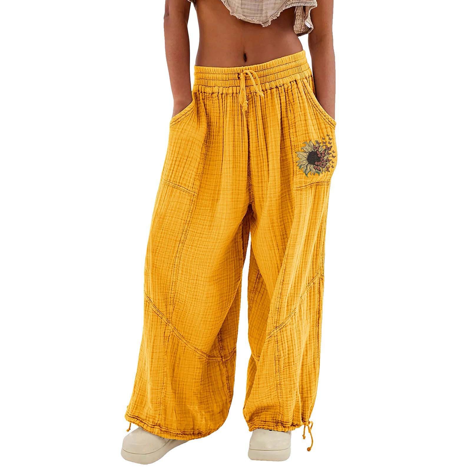 Sweatpants for Women Baggy Wide Leg Pants Black Loose High Waist Sweatpants Multi Pockets Black Joggers Women Cotton