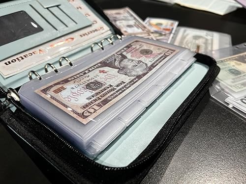 Miniatura 6 de 12 bolsillos para carpetas A6 sin cremalleras, sobres de presupuesto sin cremallera con diseño de puntas de índice, bolsa A6 para carpeta de 6