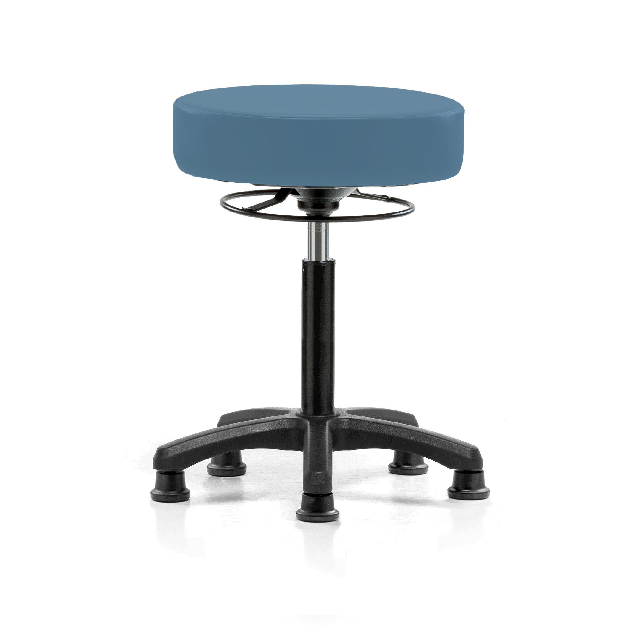 Perch Lab Stool, Glides, 20.75-27.75", Colonial Blue Vinyl