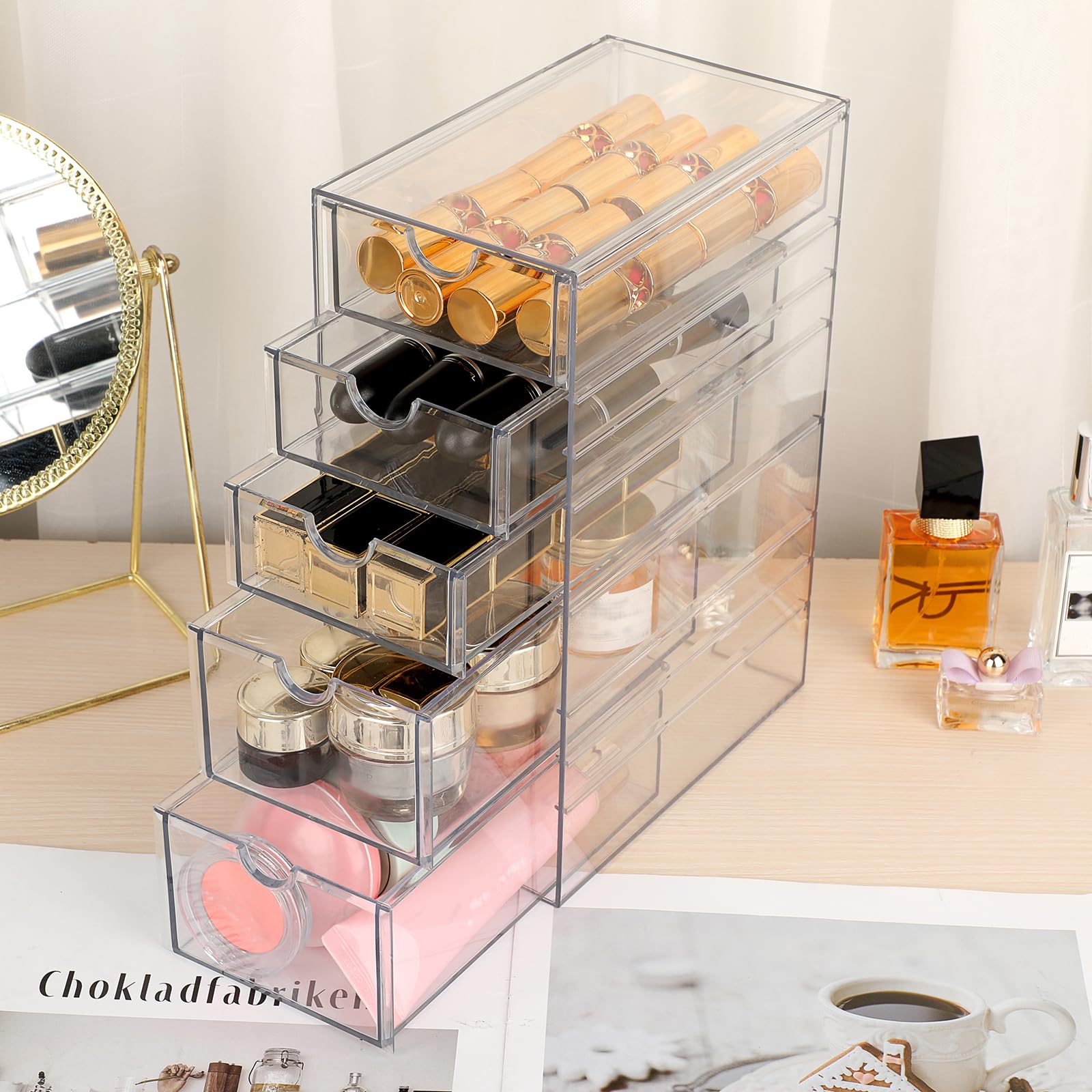 Scatola portaoggetti trasparente per accessori per capelli, organizer