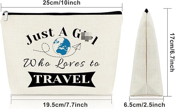 Sazuwu Traveler's Gifts for Women Makeup Bag for International Travelers Cosmetic Bag Gifts for Travel Buddies Beach Girls Vacation Trip Present