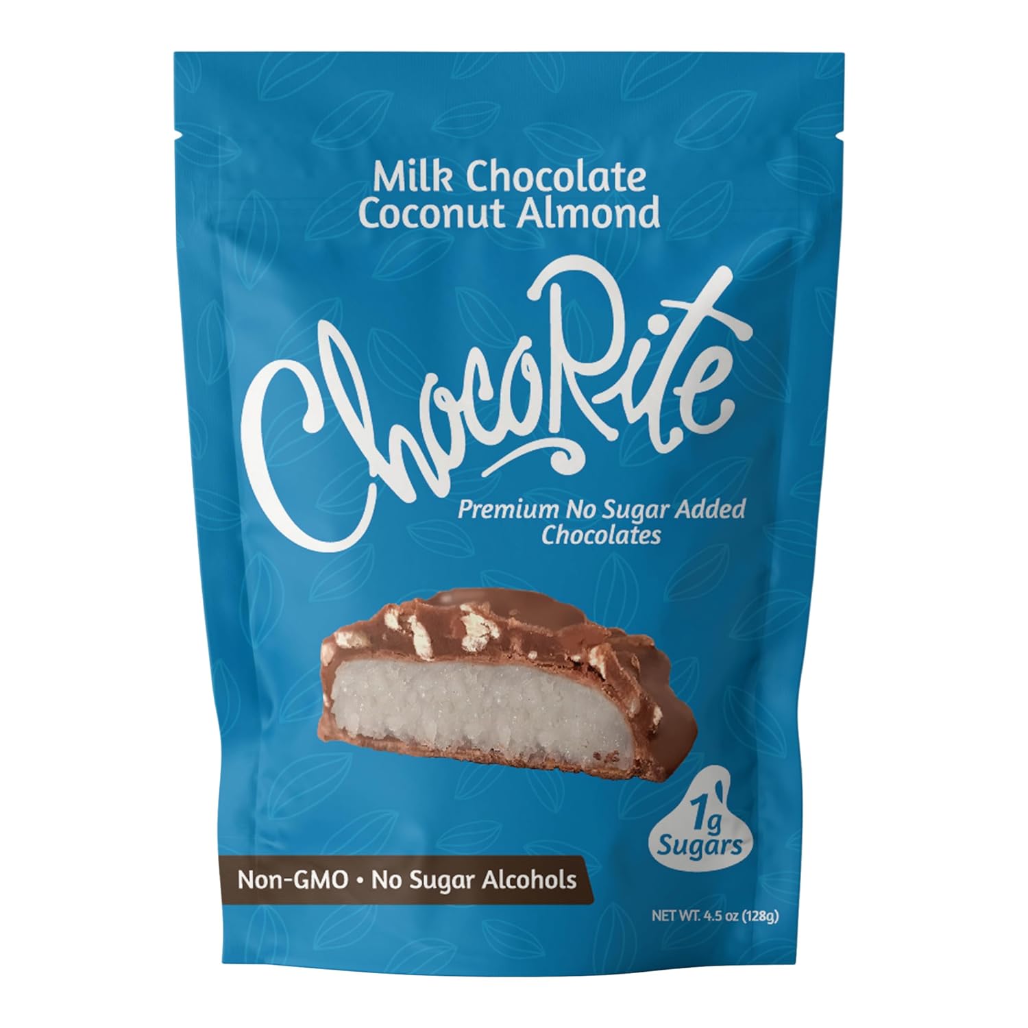 ChocoRite Milk Chocolate Coconut Almond | No Added Sugar | Gluten Free, Soy Free, Non-GMO | No Sugar Alcohols | Pack of 6 Pouches