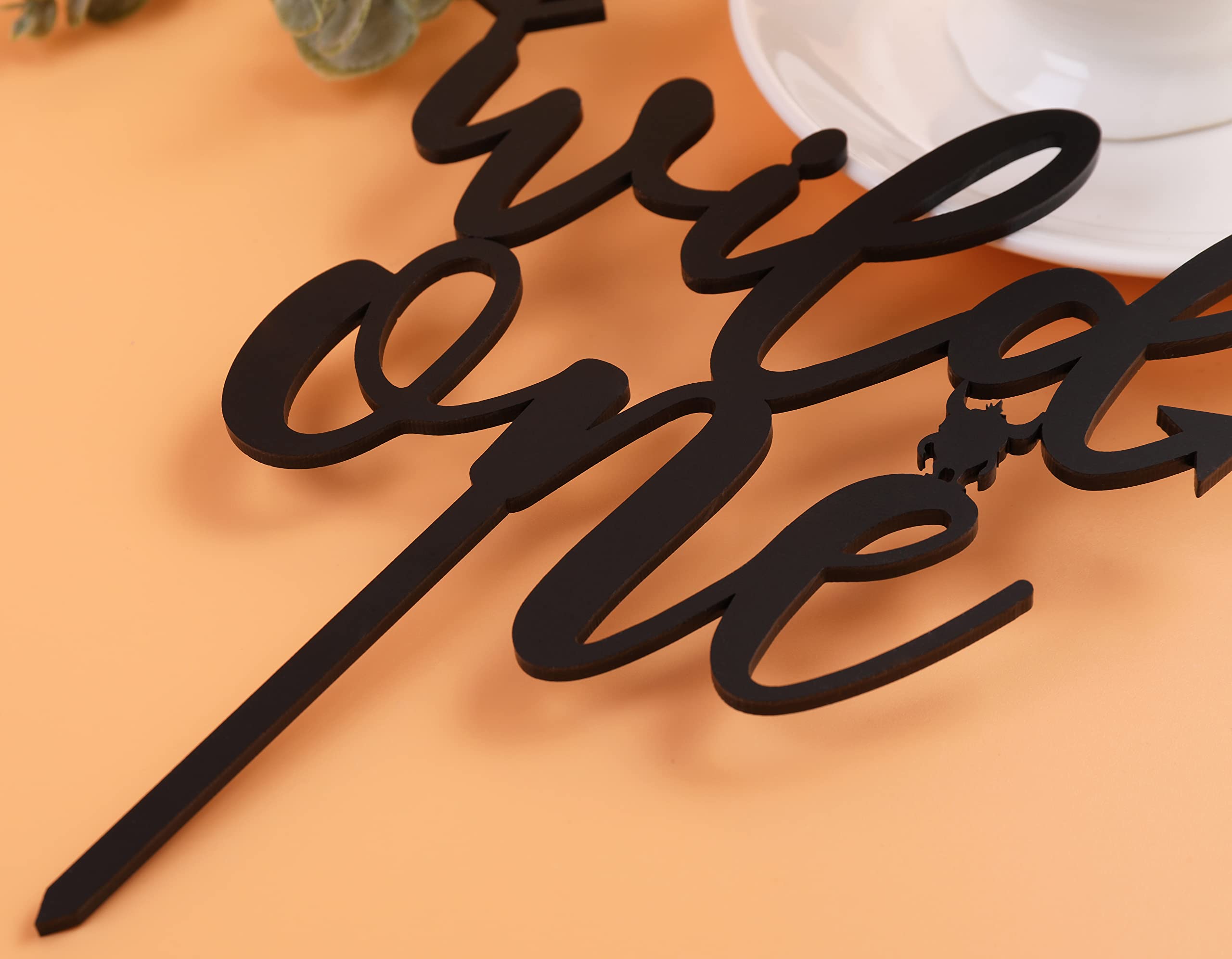LOVENJOY „Wild One“ Cake Topper – Schwarz/gold Glitzer, 14x17 Cm, Acryl, Für 1. Geburtstag
