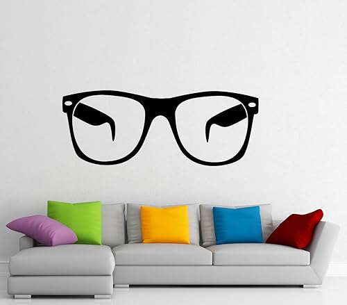 Adhesivo de pared para gafas, diseño de moda, para interiores, arte para el hogar, murales de pared para dormitorio, decoración del hogar (3g01es)