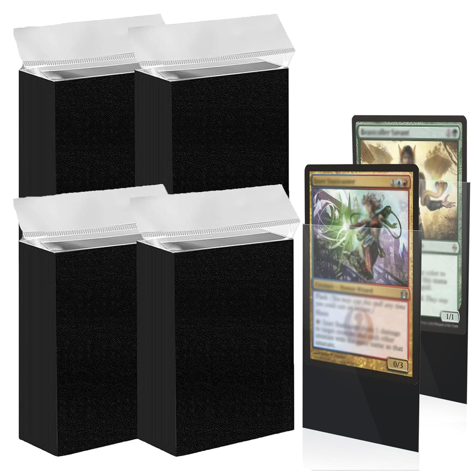 200 Sheets Black Card Sleeves 66x91mm - MTG/TCG/PKM Compatible