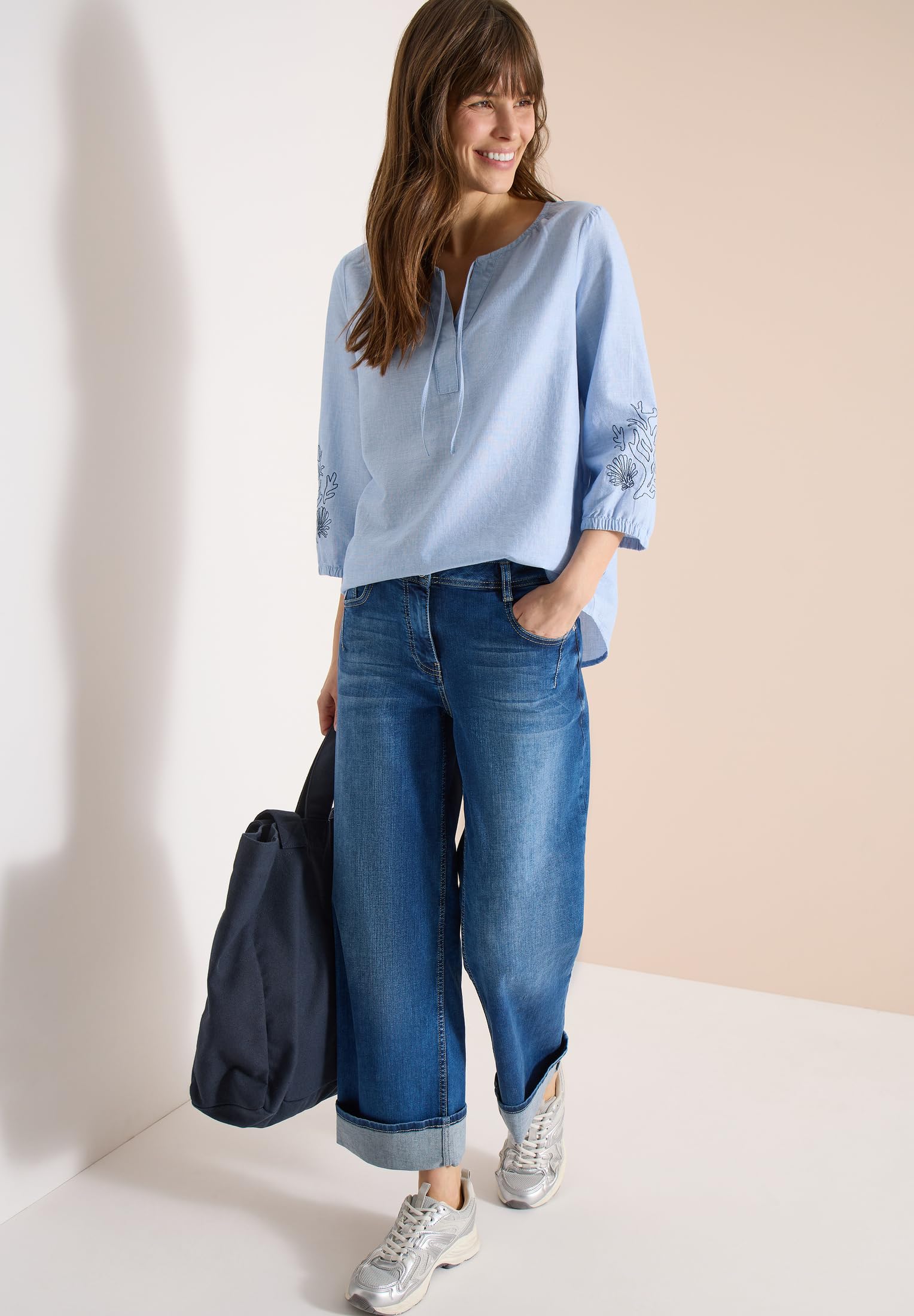 Cecil 3/4-Arm Bluse mit Stickerei