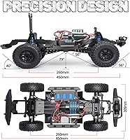 Vista 4 de RC Cars RC Crwaler, 110 2.4G 4WD RTR Control remoto Car Rock Crawler RC Truck Full proporcional Red Rock Crawler Pickup Off-Road Truck Vehículos