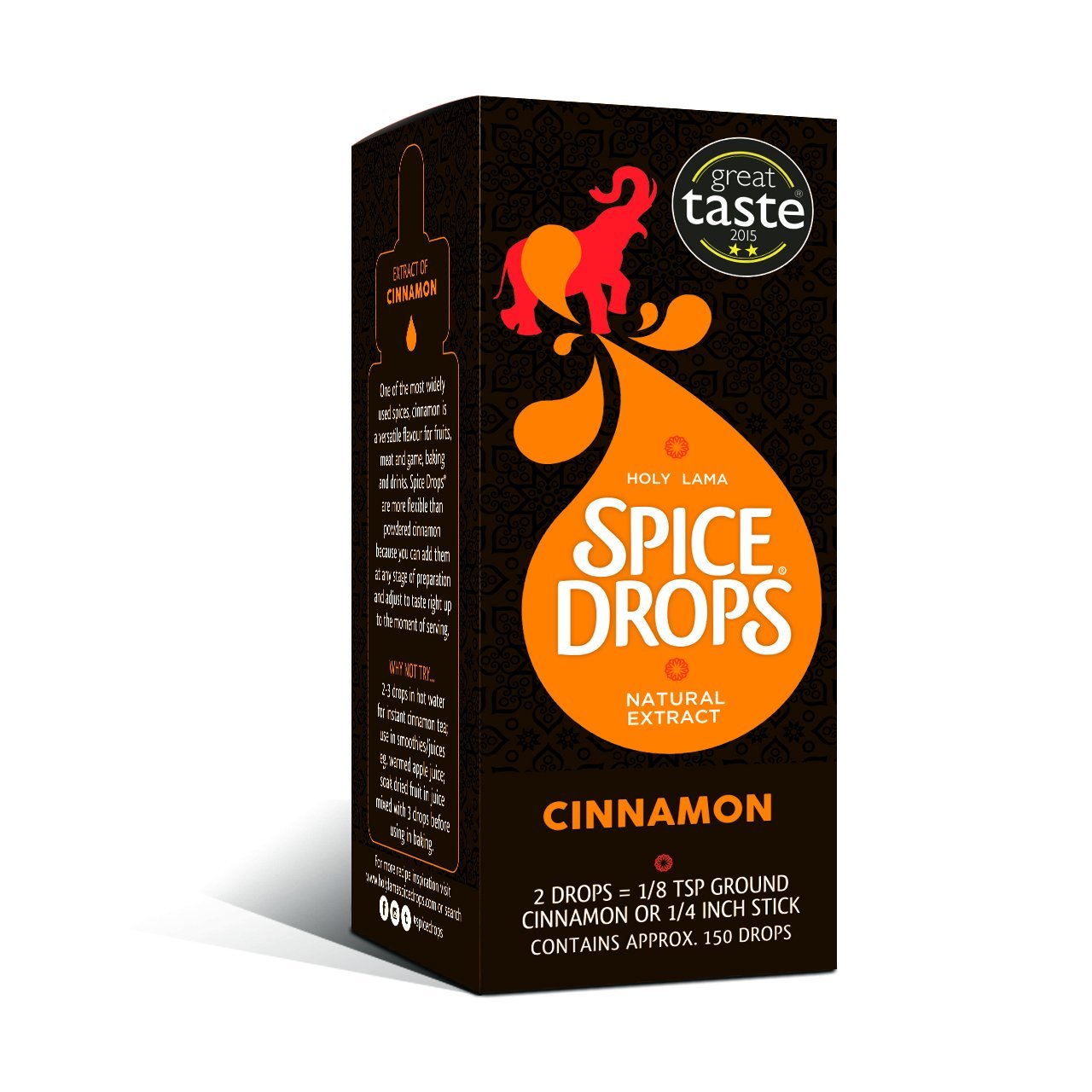 Holy lama Spice Drops Cinnamon Spices Extract – Great Taste Awards. Natural Cooking Ingredient. Savoury, Sweet, Baking, Dessert, Latte or Tea Drinks Recipes 1 x 5ml Bottle