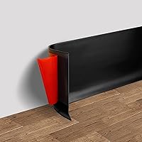 FONUNO 4" x 40ft Black Peel and Stick Vinyl Wall Baseboard Trim - Flexible Self-Adhesive Molding for Easy Home Decor