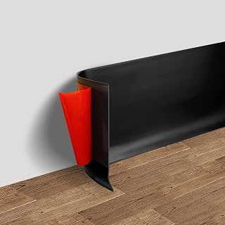 FONUNO 4" x 20 Ft Black Peel and Stick Vinyl Wall Baseboard Trim - Flexible Self-Adhesive Molding for Easy Home Protection