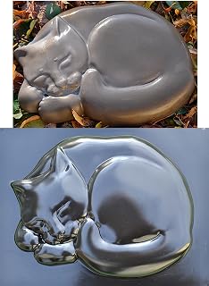 Concrete Mold DIY Cat Stepping Stone Mould Plaster Concrete Sleeping Cat Garden Path Patio or Yard Size14,6" x10,9 x1,6 S03