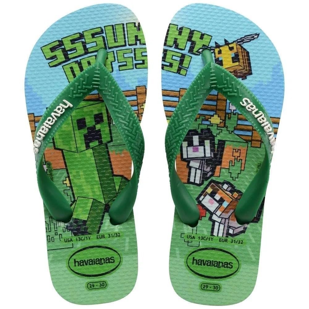 Havaianas Chinelos Infantis Minecraft, Verde Patria, Design de Pixel Art, Sola de Borracha em promoção! Veja a oferta e mais achadinhos de Sandálias & Chinelos Infantis 2 Hoje é o melhor dia para comprar Havaianas Chinelos Infantis Minecraft, Verde Patria, Design de Pixel Art, Sola de Borracha com aquele preço maroto! Promoção! Aproveite a oferta! 2