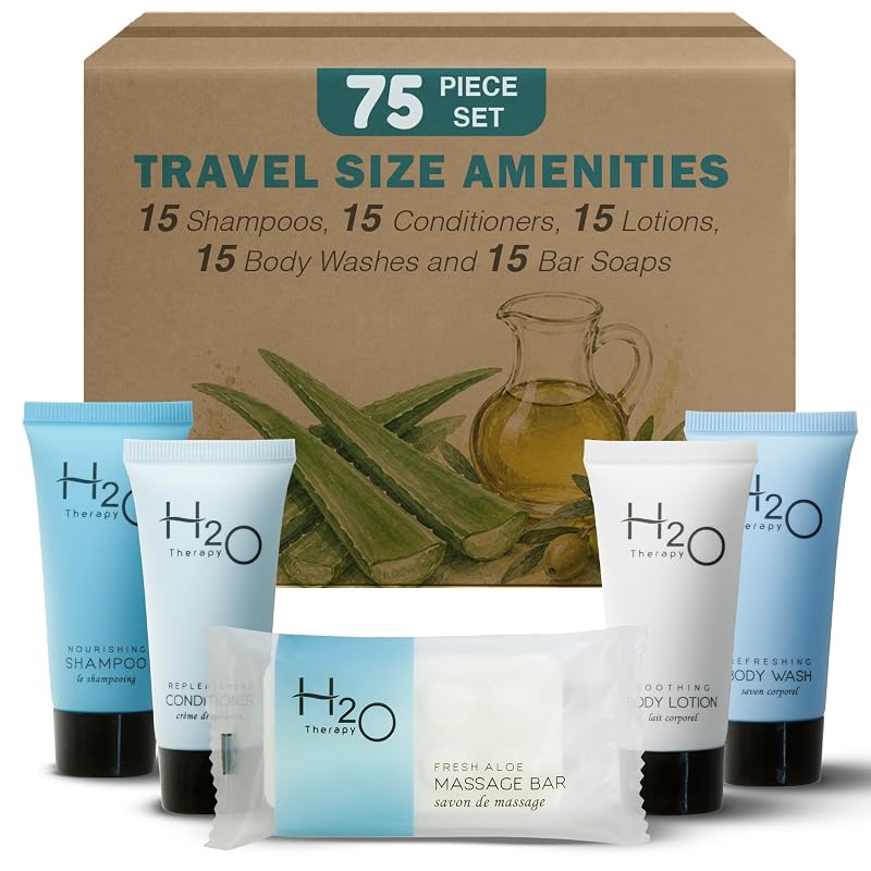 Kit de amenities H2O Therapy com shampoo e condicionador, 75 unidades