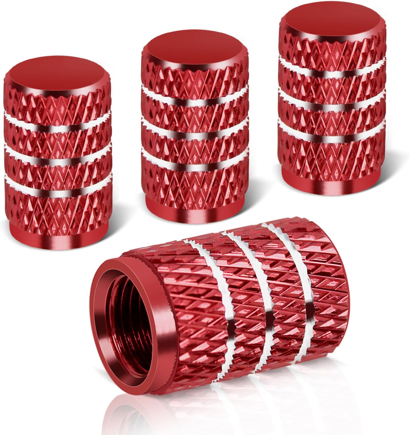 4PCS Tire Valve Stem Caps for Tesla Model Y X S 3, Aluminum Alloy Valve Stem Cap Universal Stem Covers Accessory(Corrosion Resistant Red)