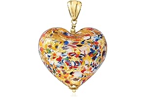 Ari Heart Gold Pendant Necklace in Dichroic Glass