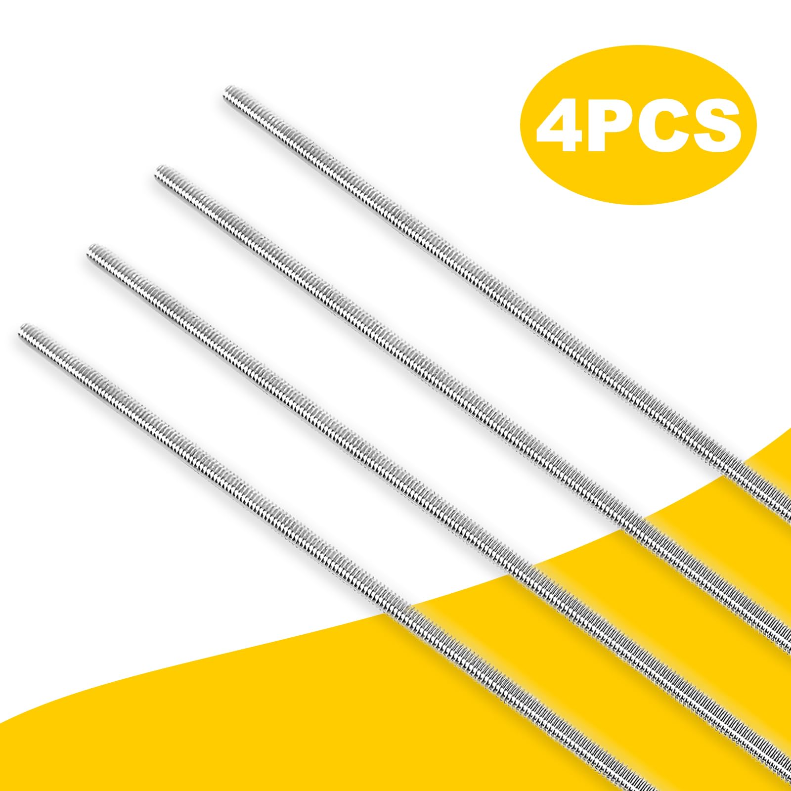 304 Stainless Steel Threaded Rod 12" - 1/4-20 -5