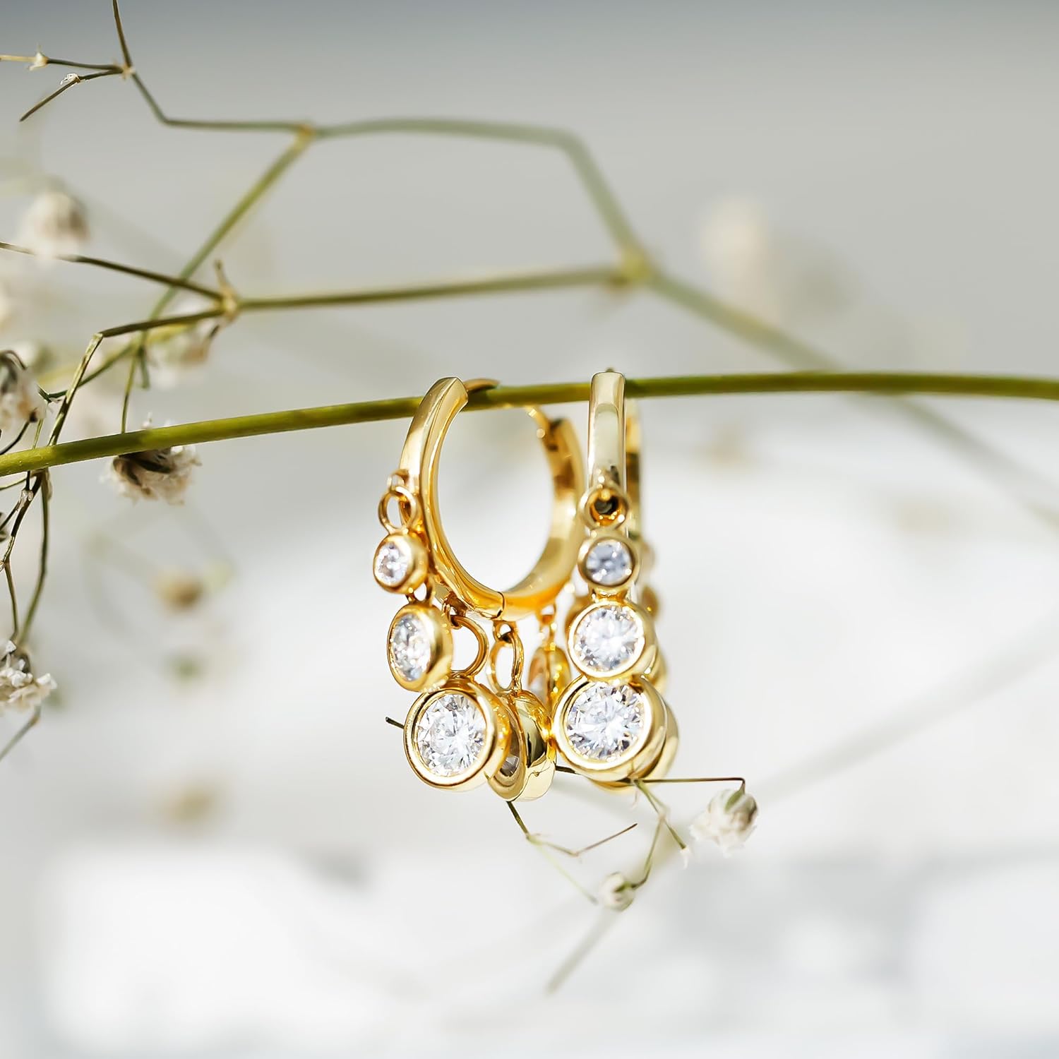 Certified 3 Carat Moissanite Hoop Earrings in Silver, D-Vs1 Quality, Bezel Set Moissanite Drop Earrings - Ready To Gift - Image 5