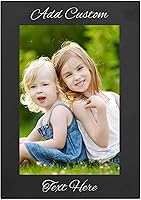 CustomGiftsNow Personalized Engraved Black Anodized Aluminum 4x6 Photo Frame - Custom Text, Wall/Tabletop, Made in USA