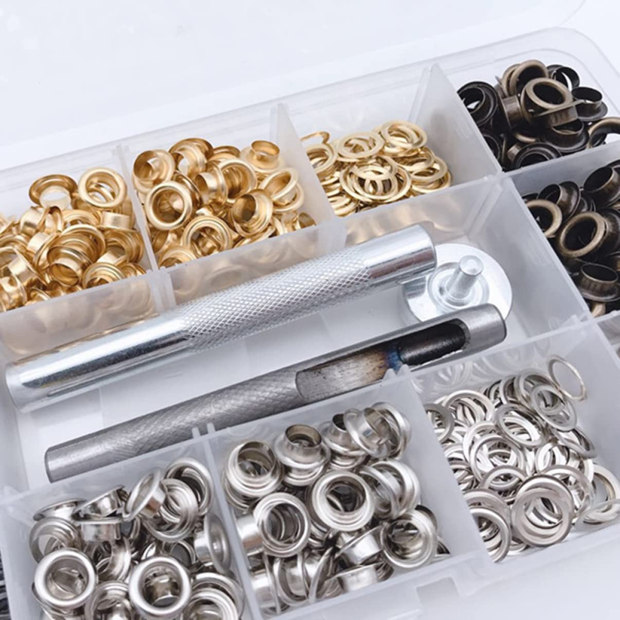 LALAFINA 400pezzi Occhielli Metallo Strumenti per Occhielli Adatti per Scarpe Vestiti Lacci delle Scarpe e Progetti di Artigianato Fai-da-te