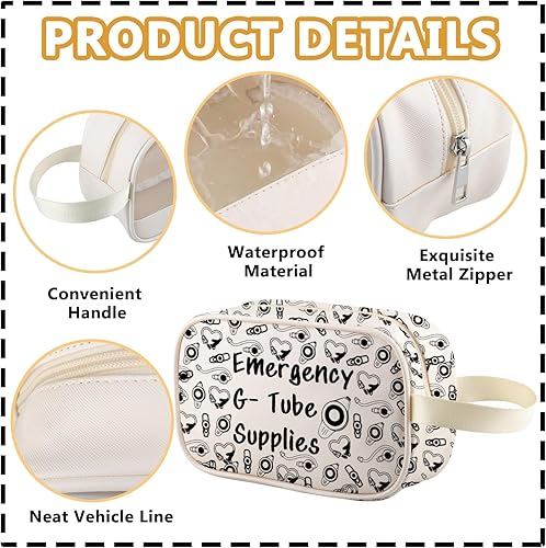Miniatura 8 de Bolsa de tubo de alimentación, regalo divertido para dietista, bolsa de maquillaje para cosméticos de enfermería, regalo de enfermería, suministros