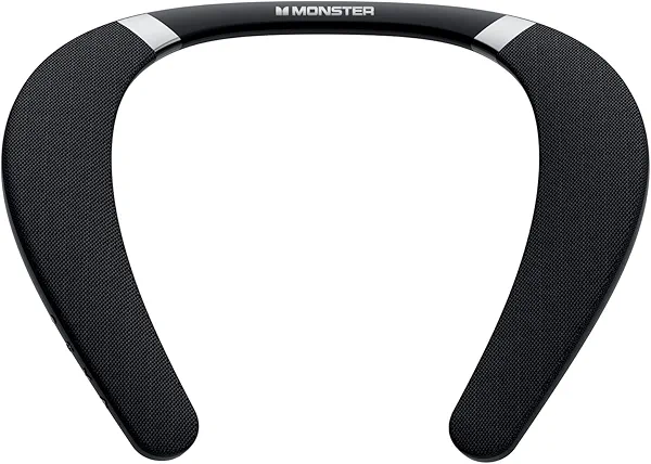 Monster Boomerang Neckband Bluetooth Speaker - Wireless Wearable Speaker with 12H Playtime, IPX7 Waterproof, True 3D Stereo Sound for Home, Sport, Outdoor - Black