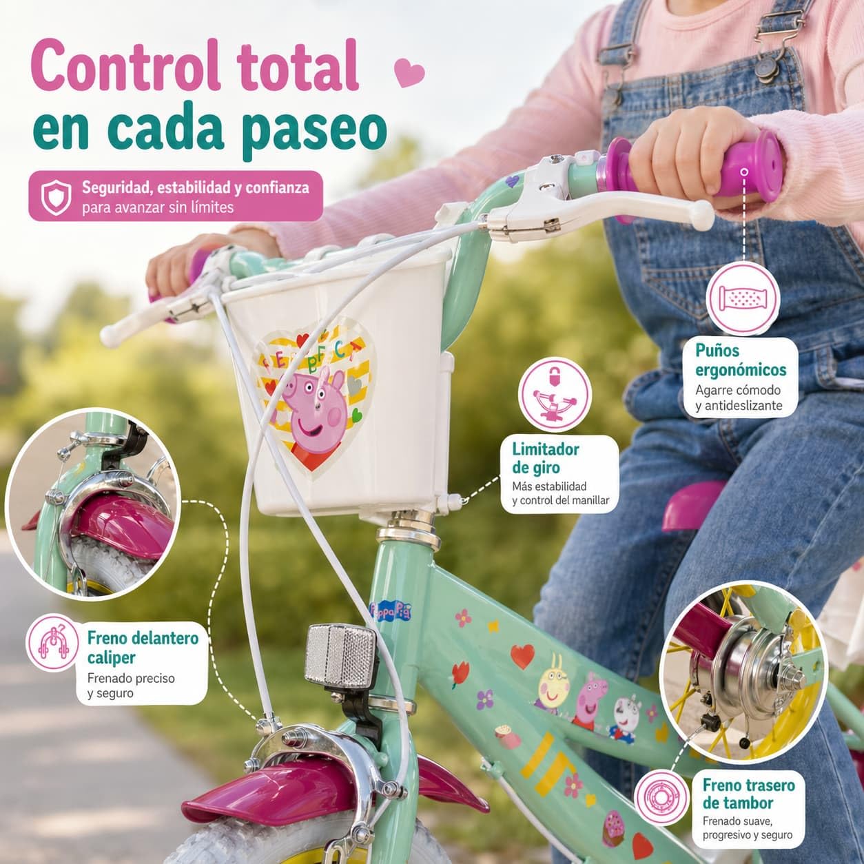 Bicicleta 14" Peppa Pig 4/6 años