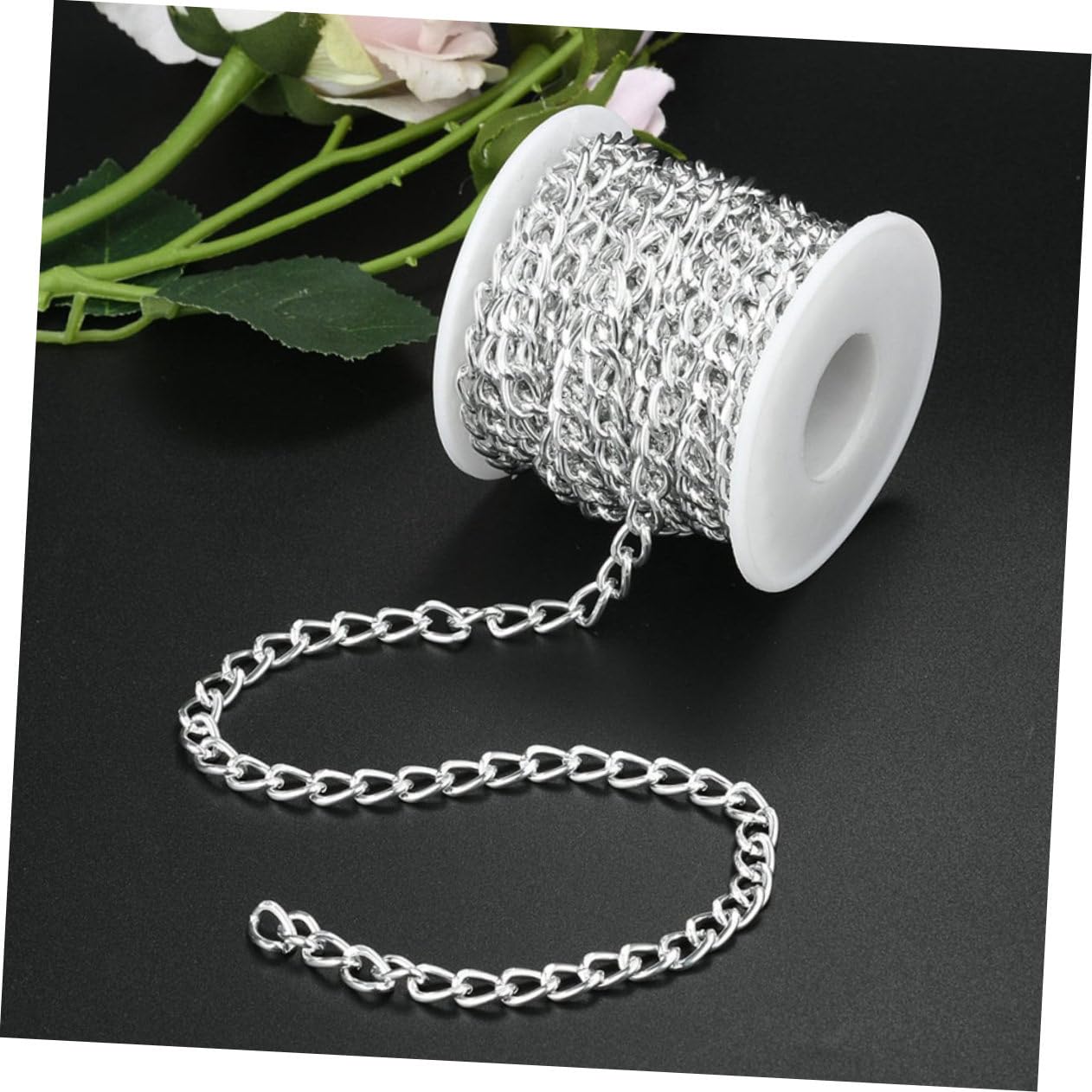 SHINEOFI 4rotoli Catena Alluminio per Creazioni Fai da Te da Metri per Collane e Accessori Resistente e Versatile per Decorazioni e Progetti Creativi