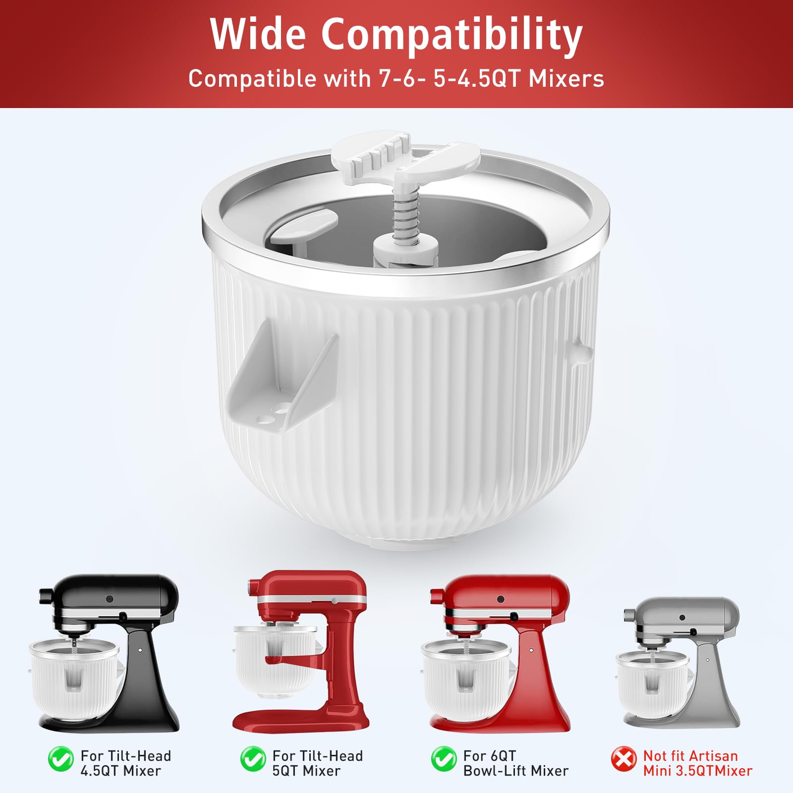 Amazon.com: Ice Cream Attachment for KitchenAid Mixer, Ice Cream
