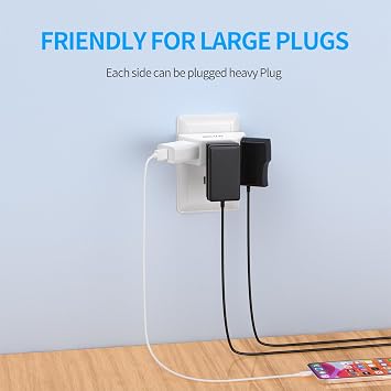 BEVA 2 Pack 3 Prong Multi Plug Wall Outlet Extender, 3 AC Outlet Adapter