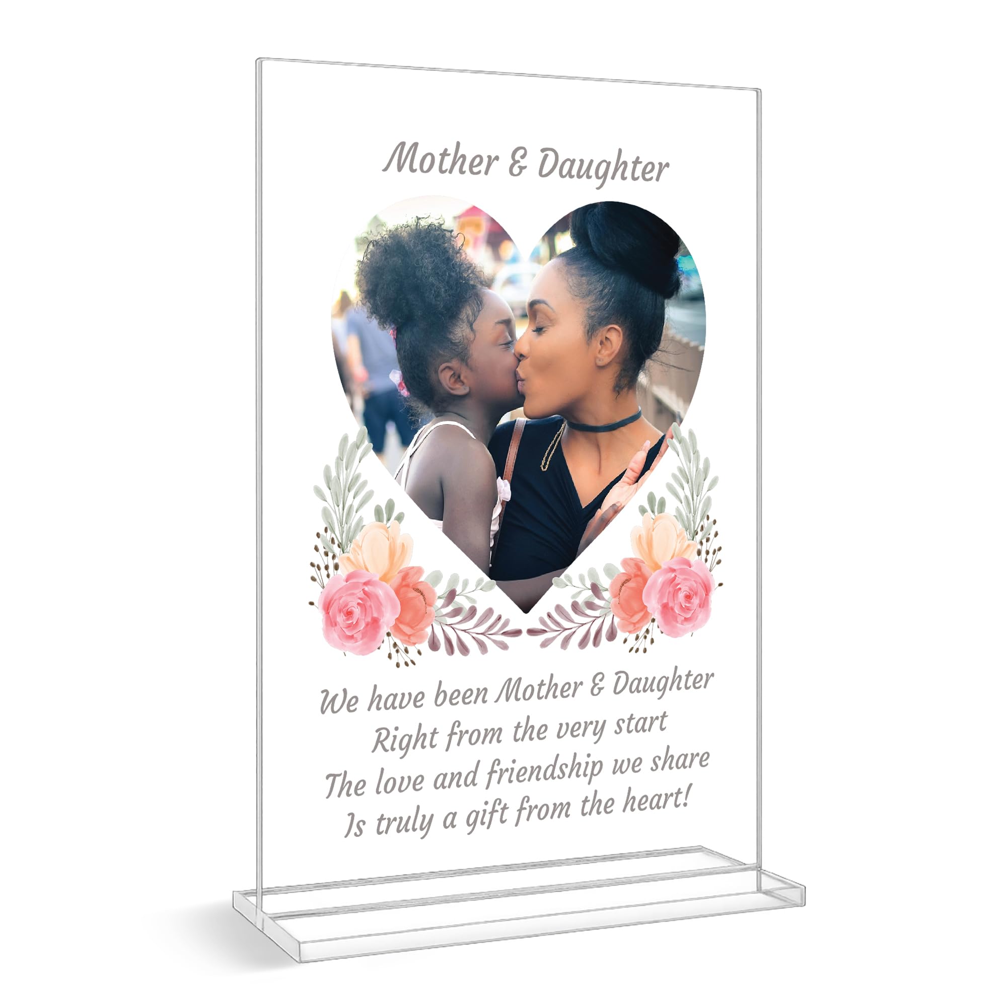 Red Ocean Mother And Daughter Personalised Photo Plaque - Mum Birthday Gift From Daughter - Mothers Day Gift For Mum - Personalised Mum Gifts