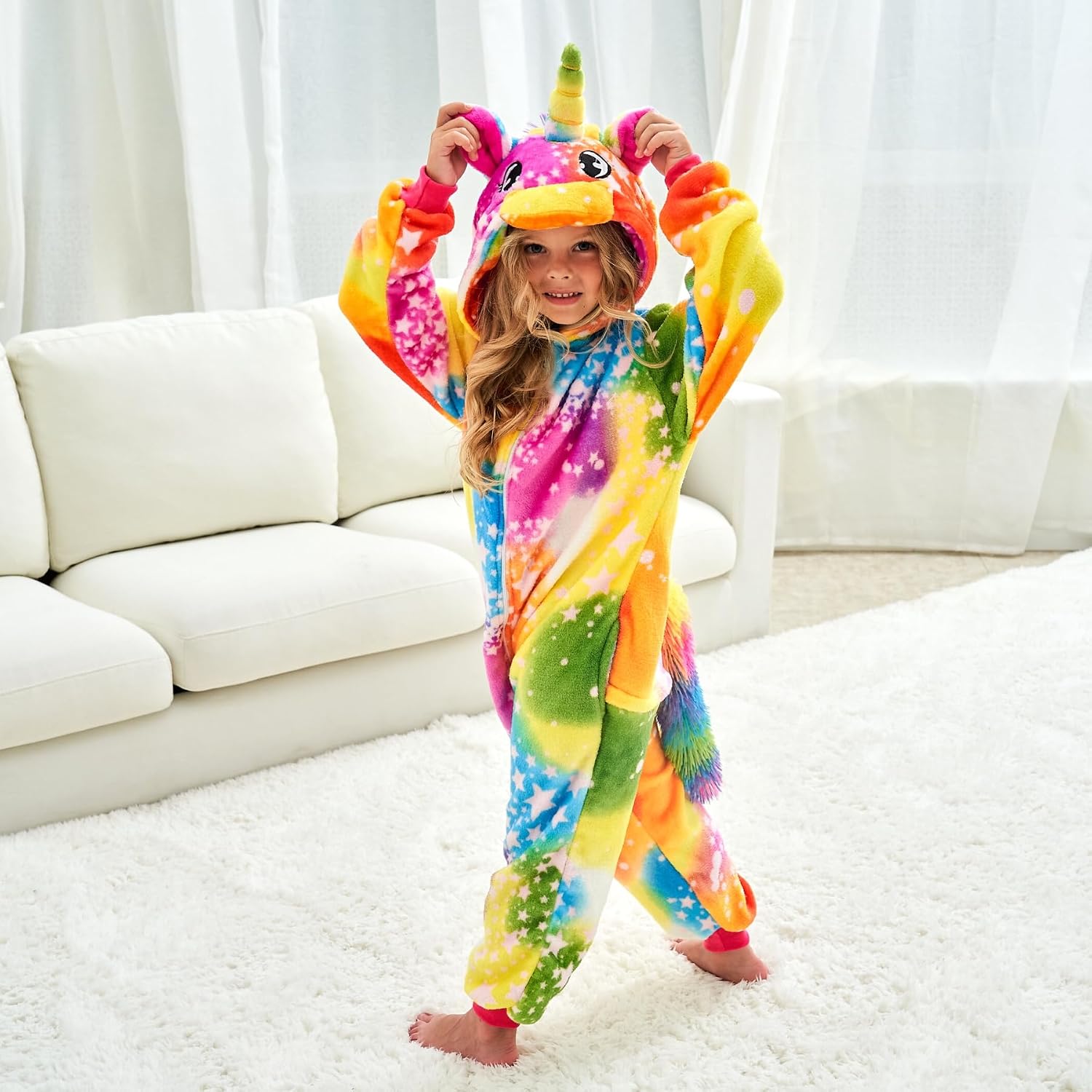 FZOSM Cute Girls Unicorn Halloween Costume Cosplay Onesie