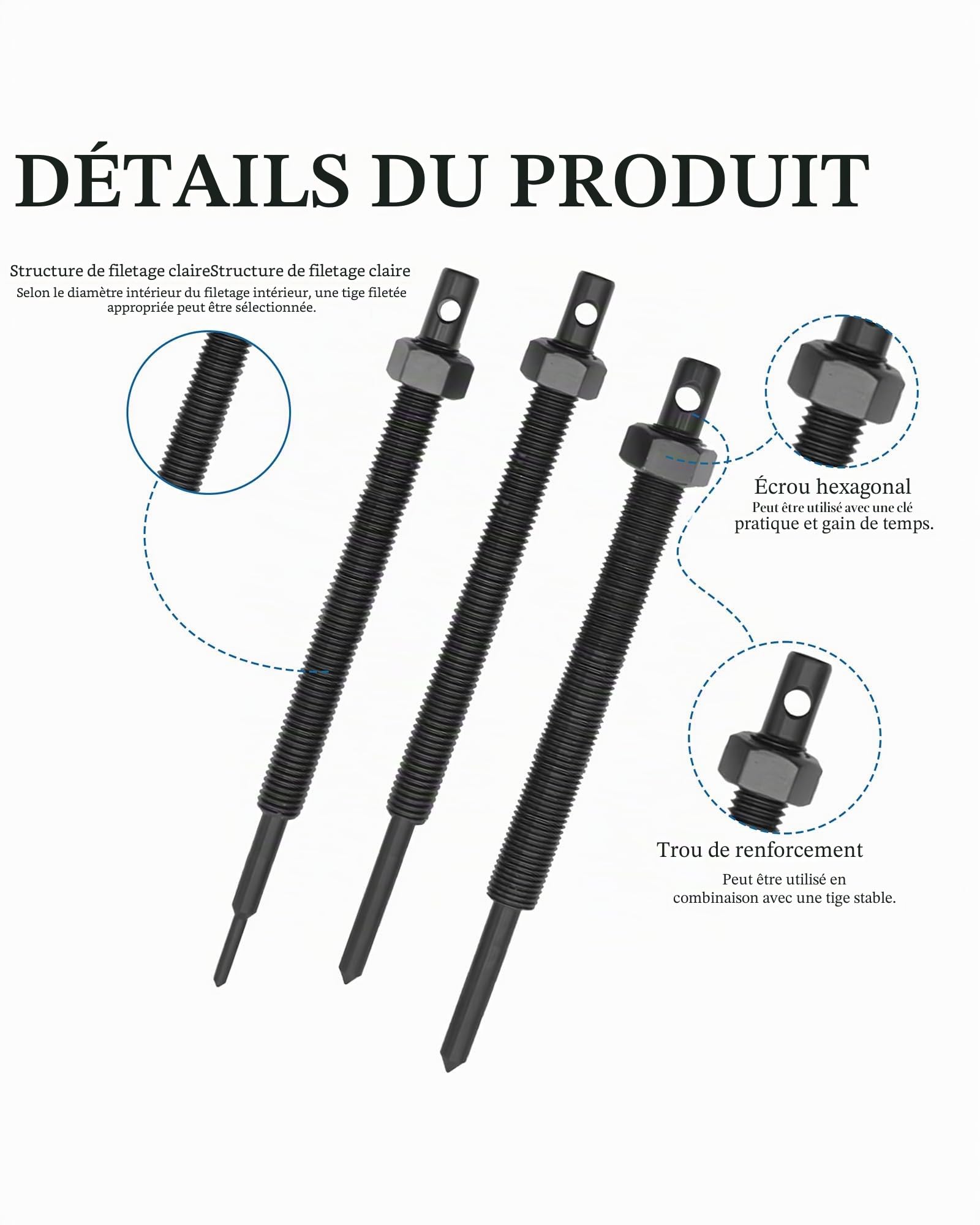 12 Pièces Extracteur de Roulement Intérieur: 9-23 mm Arrache Roulement Ensemble D'outils De Retrait D'extracteur De Roulements pour Roulements Vélo Roulements