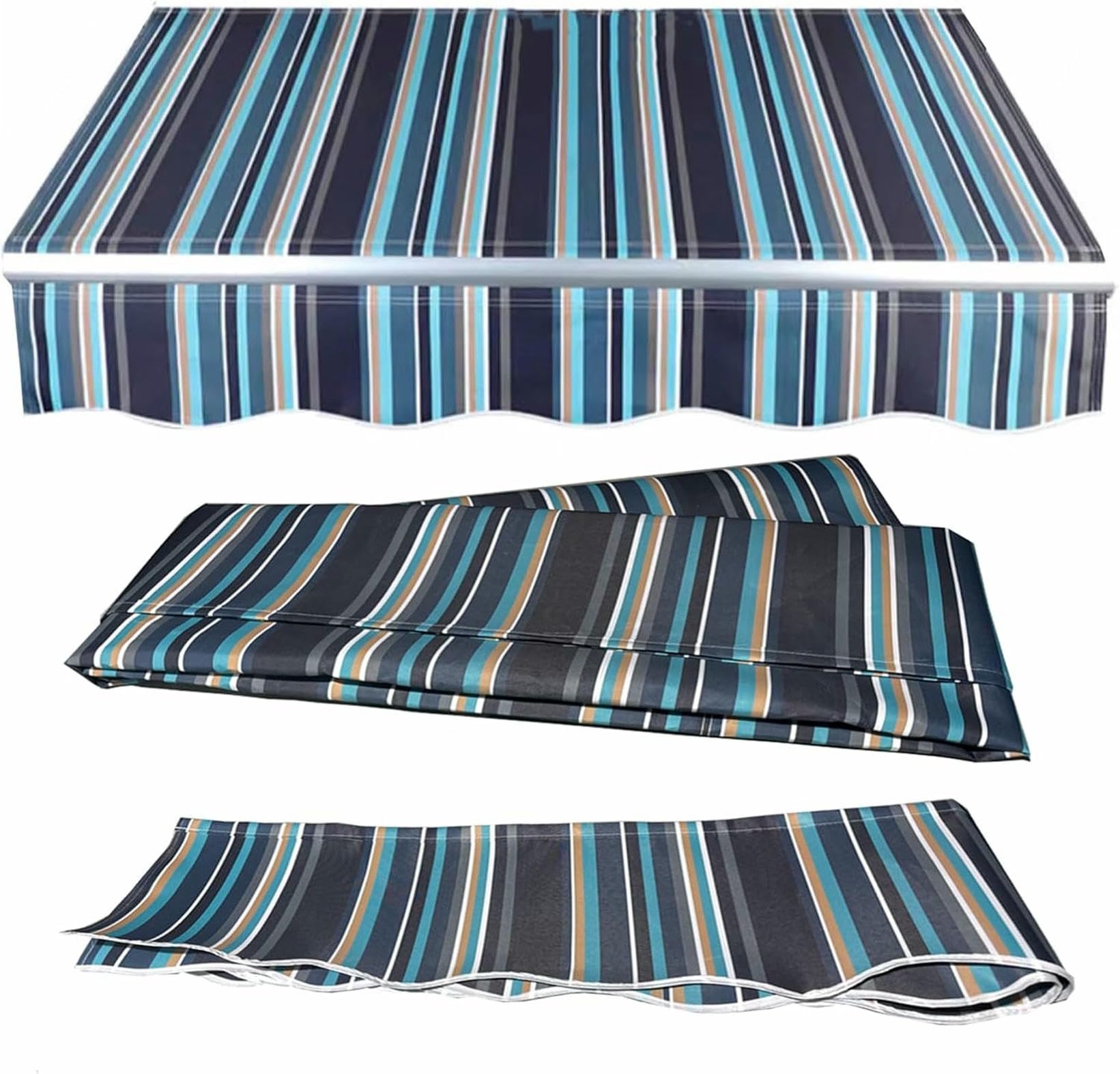 Toile d'auvent de terrasse pour magasin et balcon à rayures protectrices