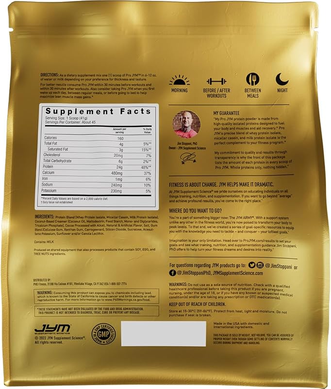 Pro JYM Chocolate Peanut Butter Protein Powder - Whey Protein Isolates, Casein, & Milk Protein, Lean Muscle Building for Men & Women, JYM Supplement Science, 45 Servings image 4