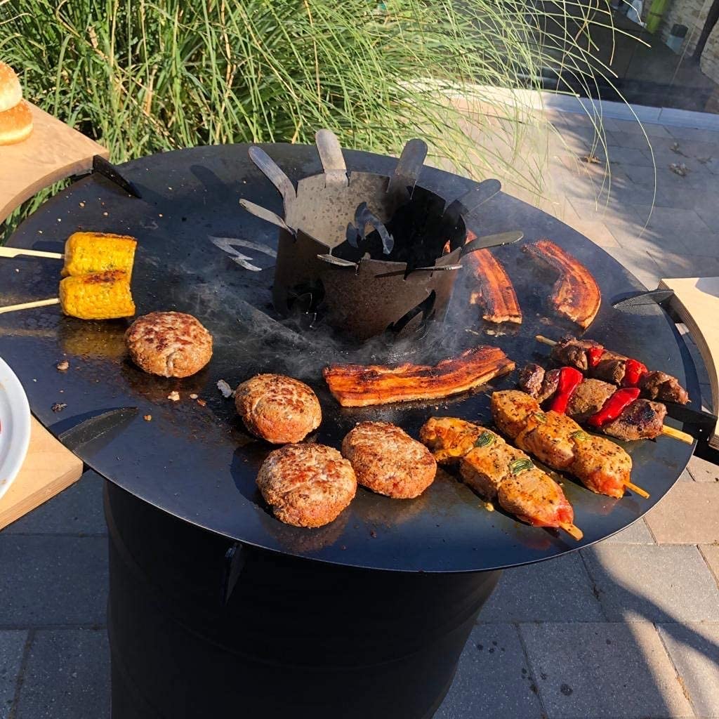 A. Weyck Tools Wok-Aufsatz Flamme 20cm für Feuerplatte + Brötchen-Spieße #26