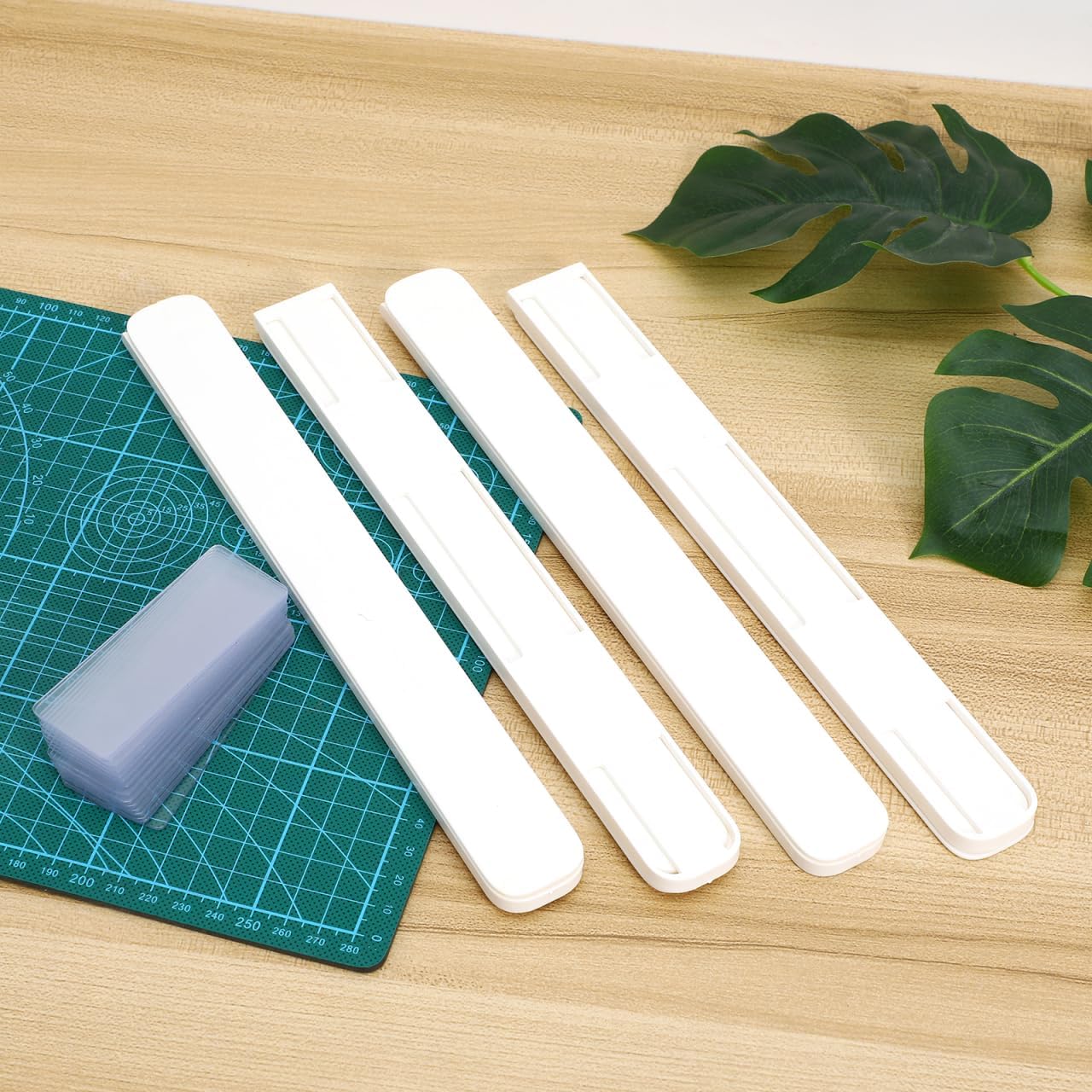 4pcs Adhesive Pull Out Drawers Sliders Self-Adhesive Drawer Organizer Rails Cabinets Basket Bottom Slides Full Extension Cabinets Rail Tracks Guides Kit Home Office DIY Storage (White, 10-18inch)
