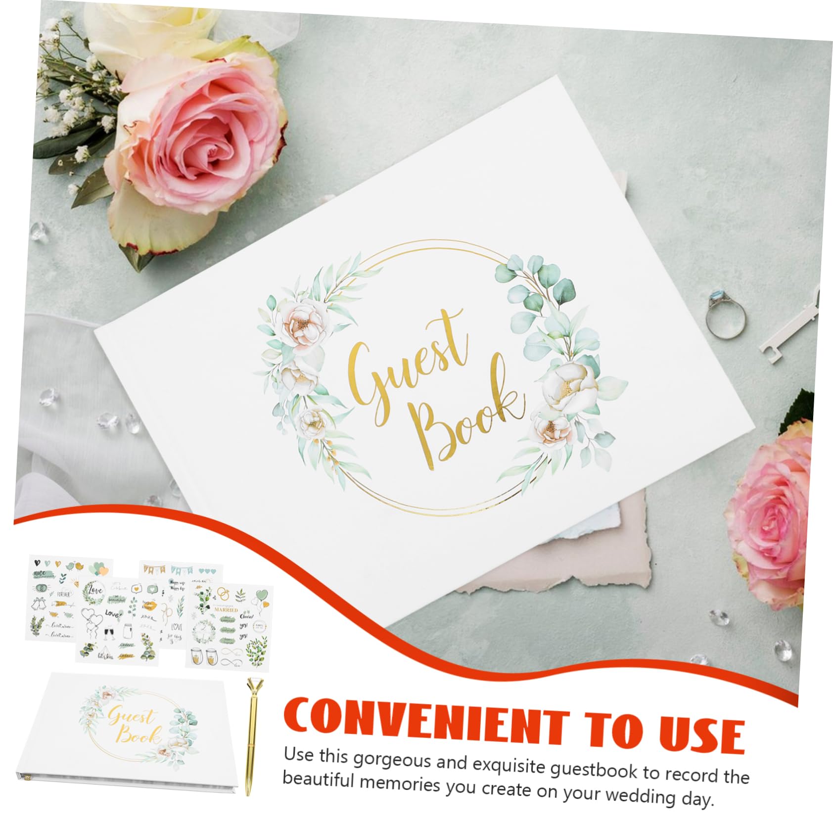 Gadpiparty Libro Degli Ospiti Matrimonio in Album Ritagli Fotografici Libro Delle Firme Per Matrimoni e Feste Ed Elegante Souvenir Duraturo
