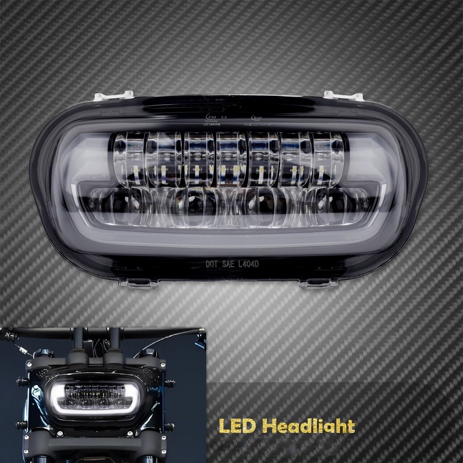 Phare LED pour motos, feu avant avec support de montage pour Fat pour Bob 2008 – 24, conduite blanc, feux croisement et route Phare Avant Moto