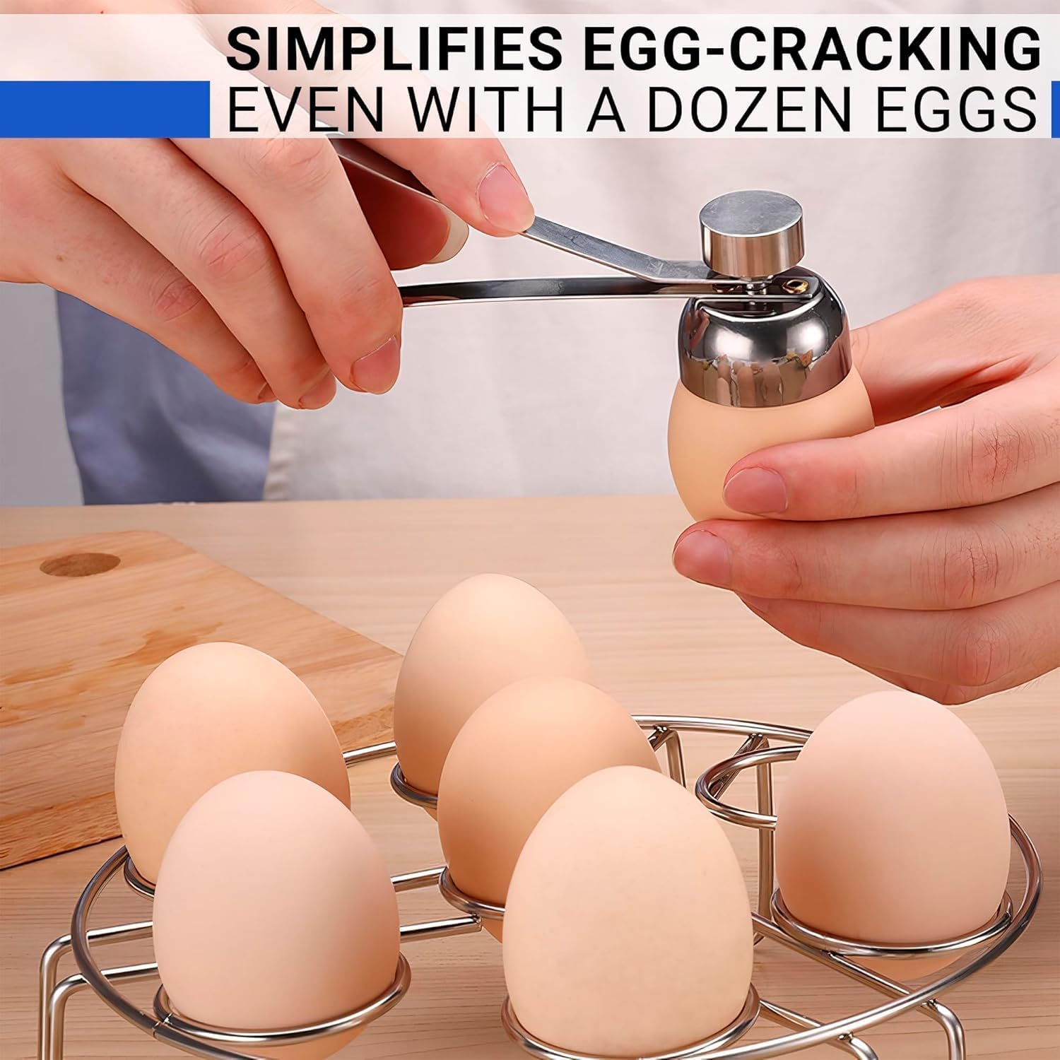 Fdit Egg Topper Cutter with Stainless Steel Eggshell Opener Cutter Clean Opener Cracker Kitchen Tool for Removing Soft or Hard Boiled Egg Shells(Small)