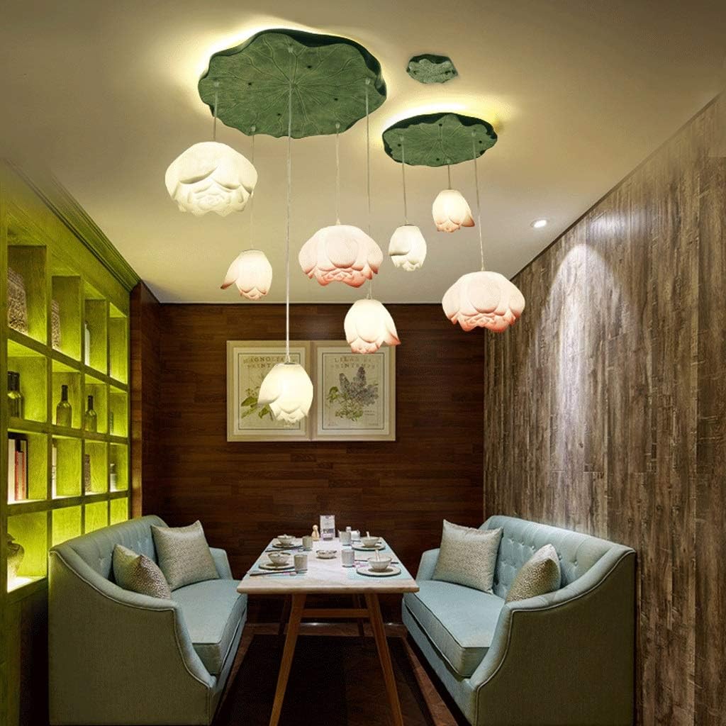 Creative Chinese Style Lotus Chandelier Living Room Art Chinese Style Lotus Lamps for Living Room Dining Room Bedroom