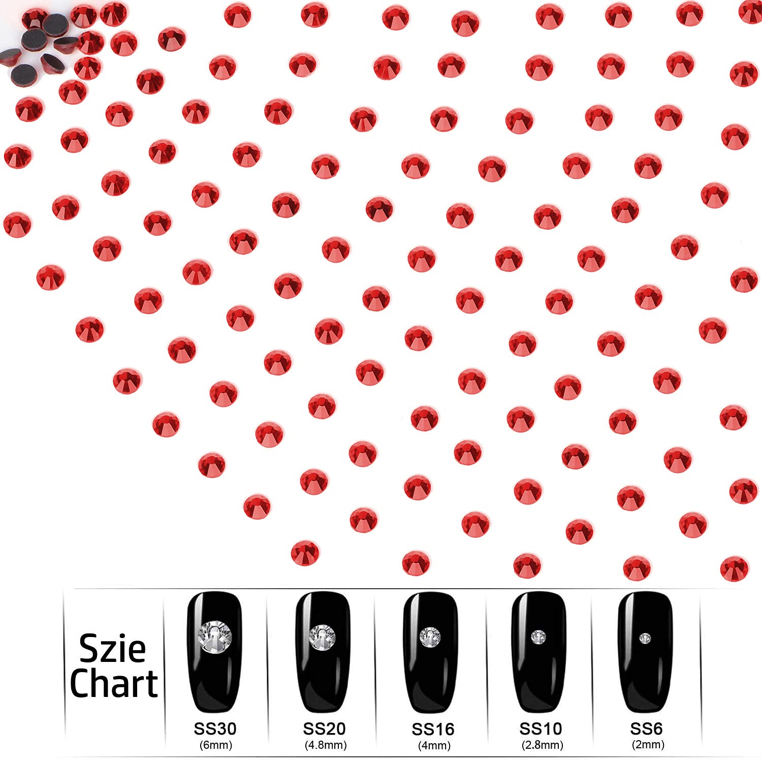 LPBeads 2000 sztuk SS20 Siam Hotfix Rhinestones Flatback Okrągłe Kryształ Górski Klejnoty do rękodzieła Nail Face Art Odzież Buty Torby DIY