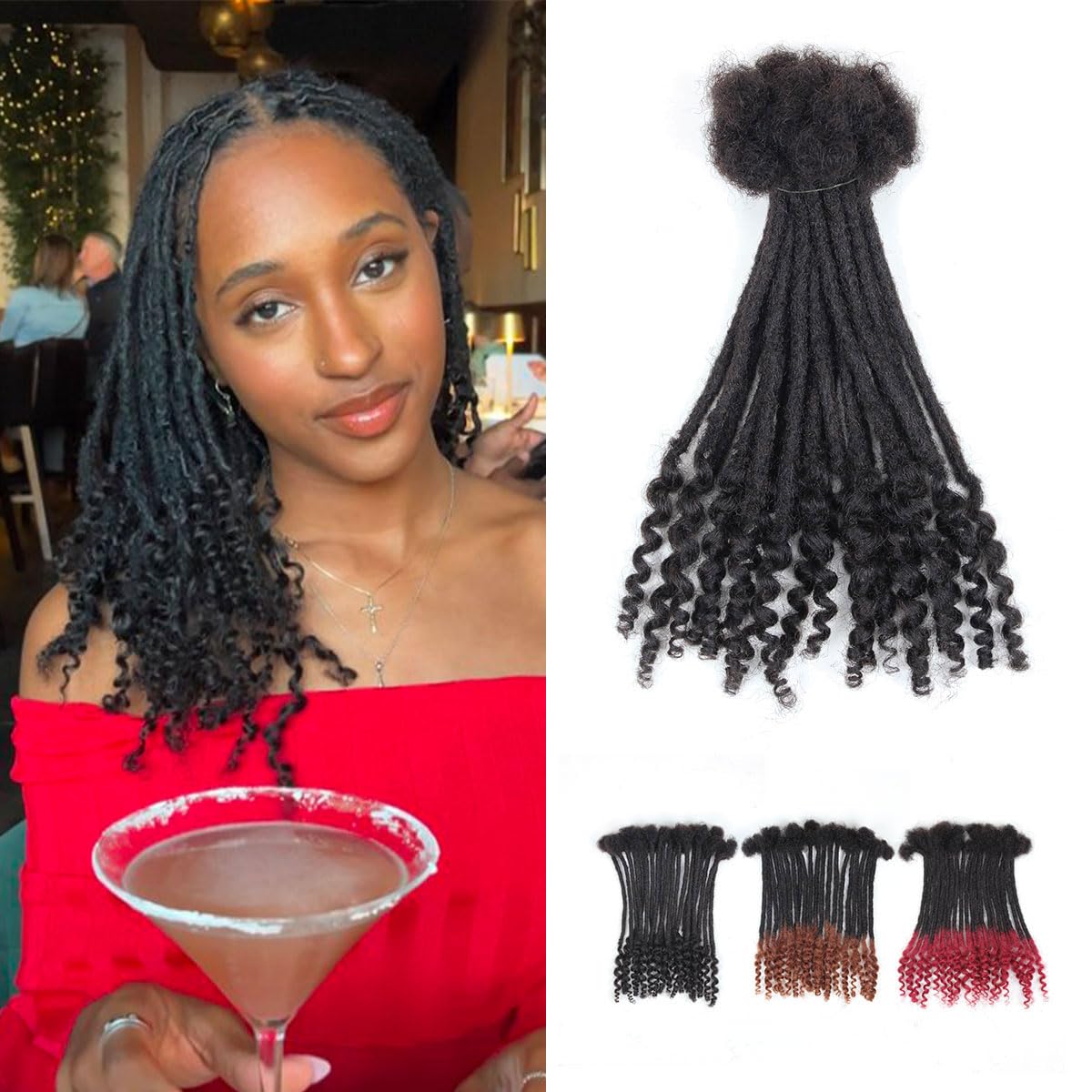 Amazon.com: 8 inch Loc Extensions Human Hair with Curly Ends 