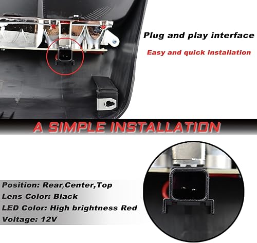Miniatura 2 de Tercera luz de freno LED compatible con Chevrolet Chevy Cruze Sedan 2011 2012 2013 2014 2015 lámpara de repuesto de luz de freno trasera de montaje