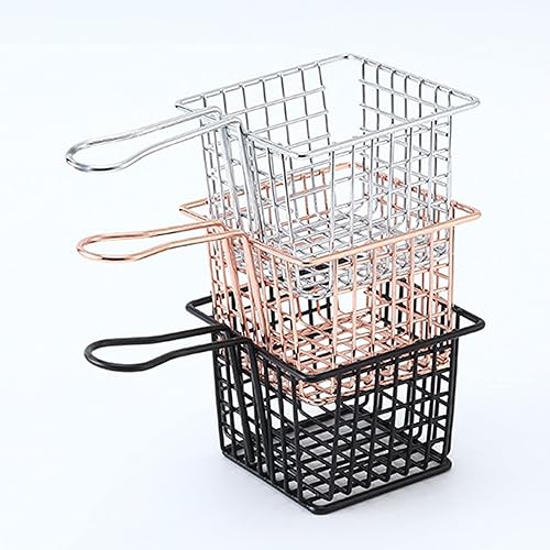 Miniatura 2 de Cesta para freidora, cesta de freidora de gran capacidad para el hogar (oro imitación)