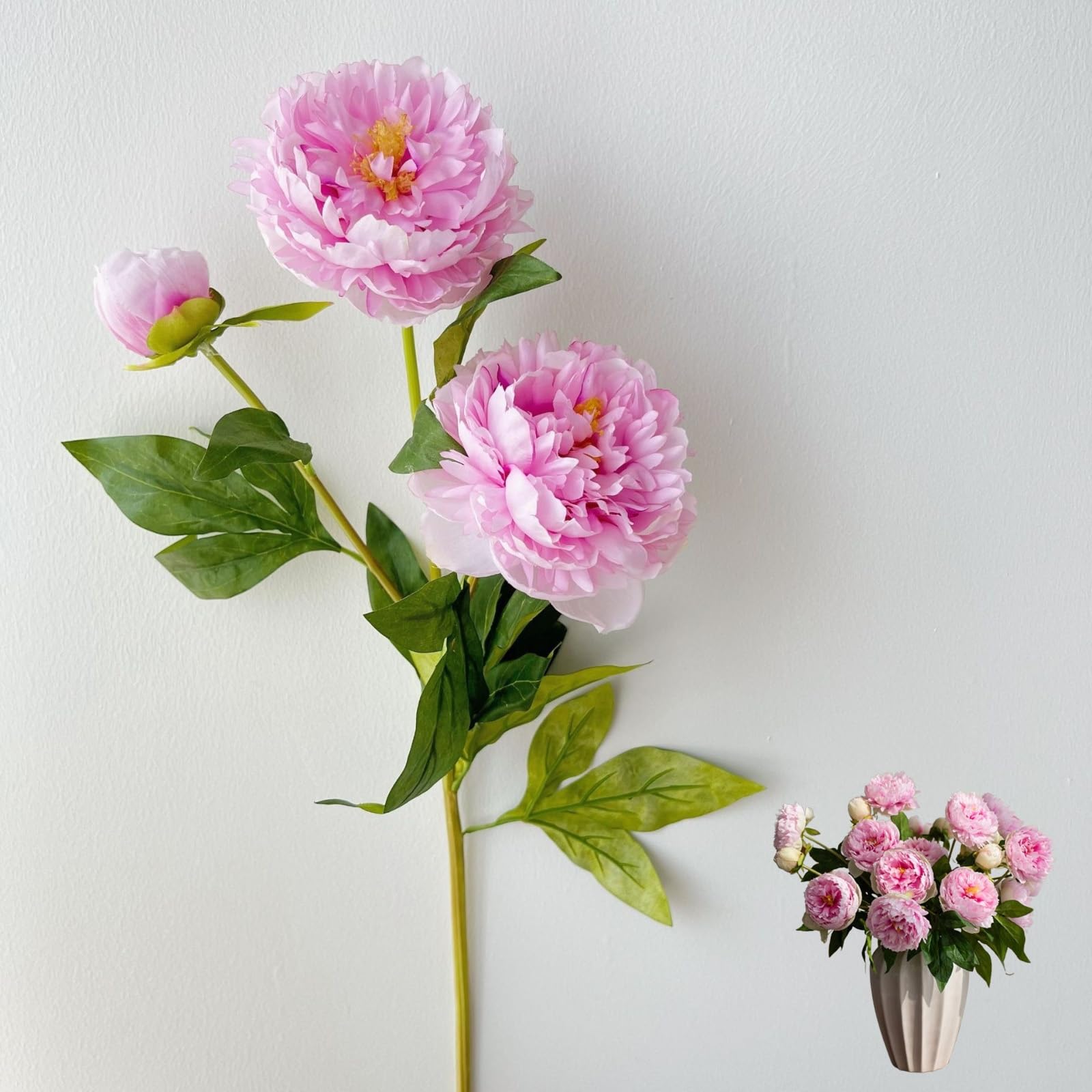 Realistische Pfingstrose Kunstblumenstrauß, Luxuriöse Künstliche Blumen Für Wohnzimmer, Esszimmer, Schlafzimmer, Dauerhafte Dekorative Blumen Ohne Pflege (EIN Set (5 Stück),Rosa)