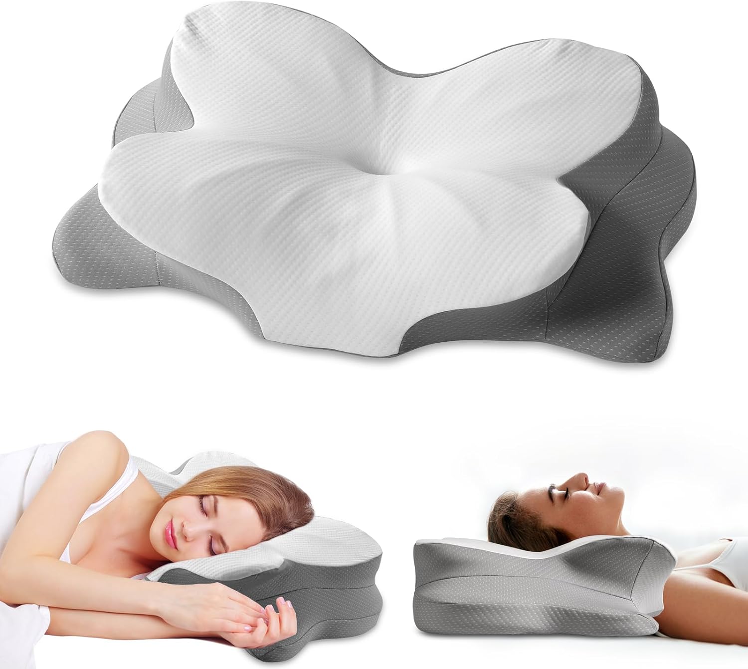 LAVANCE Cervical Pillow – CertiPUR-US Memory Foam, Ergonomic Butterfly Design for Neck Pain Relief, Optimal Support for Side & Back Sleepers (60 * 36 * 10cm)