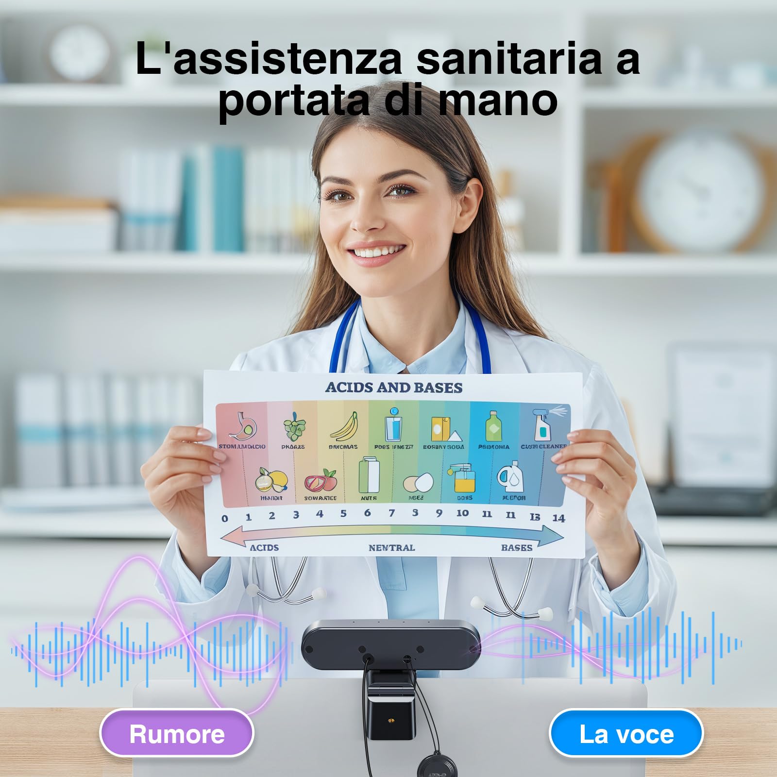 EMEET Webcam 4K 3 in 1, Webcam C980 PRO 4K con 4 Microfoni con Cancellazione del Rumore e 2 Altoparlanti, Grandangolo 60°-98°, Web Cam Ideale per Videochiamate di Gruppo e Individuali