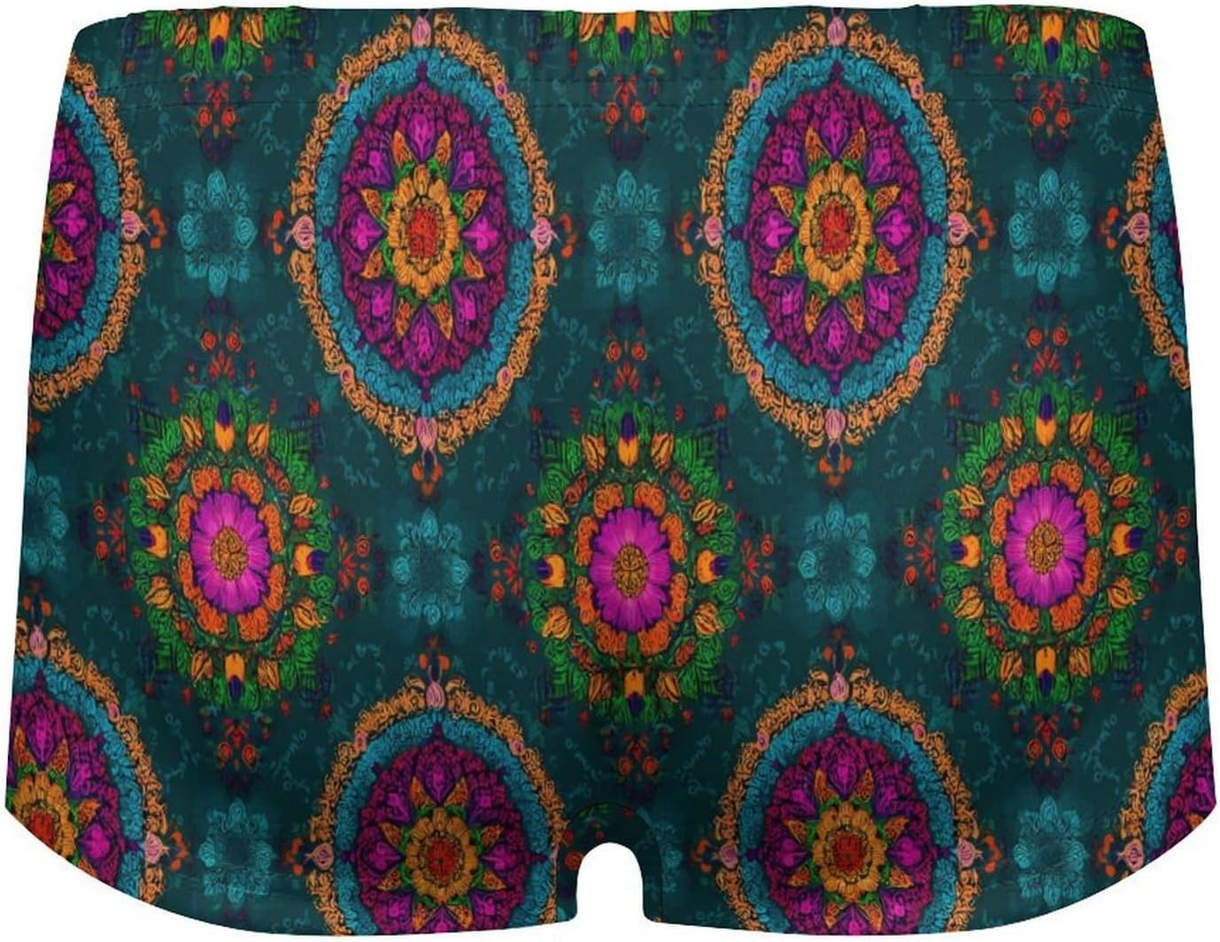 Paisley And Mandala Turquoise Pattern Fashion Women's Boxer Briefs Breathable Underpants Trunks Stretch Underwear