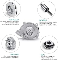 Vista 4 de Bomba de agua AW6244 con junta para (solo motor L4 de 1.6L) Mini Cooper 2007-2015/Cooper Countryman 2011-2016/Cooper Paceman 2013-2016