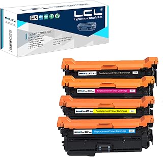 LCL Remanufactured for HP 507X 507A CE400X CE400A CE401A CE402A CE403A (4-Pack,Black, Cyan, Magenta, Yellow) Laser Toner Cartridge for HP Laserjet Enterprise 500 color M551 M551N M551DN M551XH M575f M575c M575dn M570dw